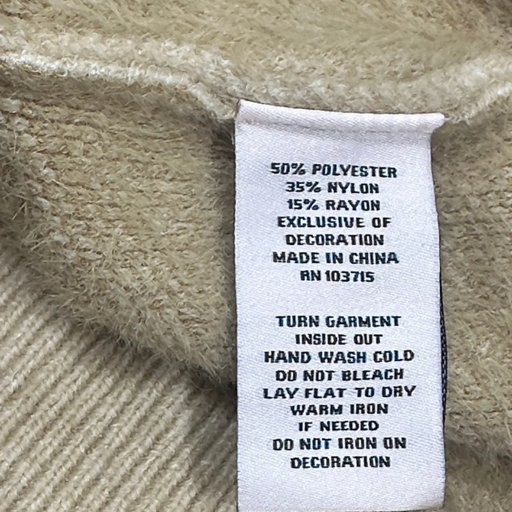 Nanette Lepore Eyelash Retro Pearl Cream Floral Crew Neck Sweater Small